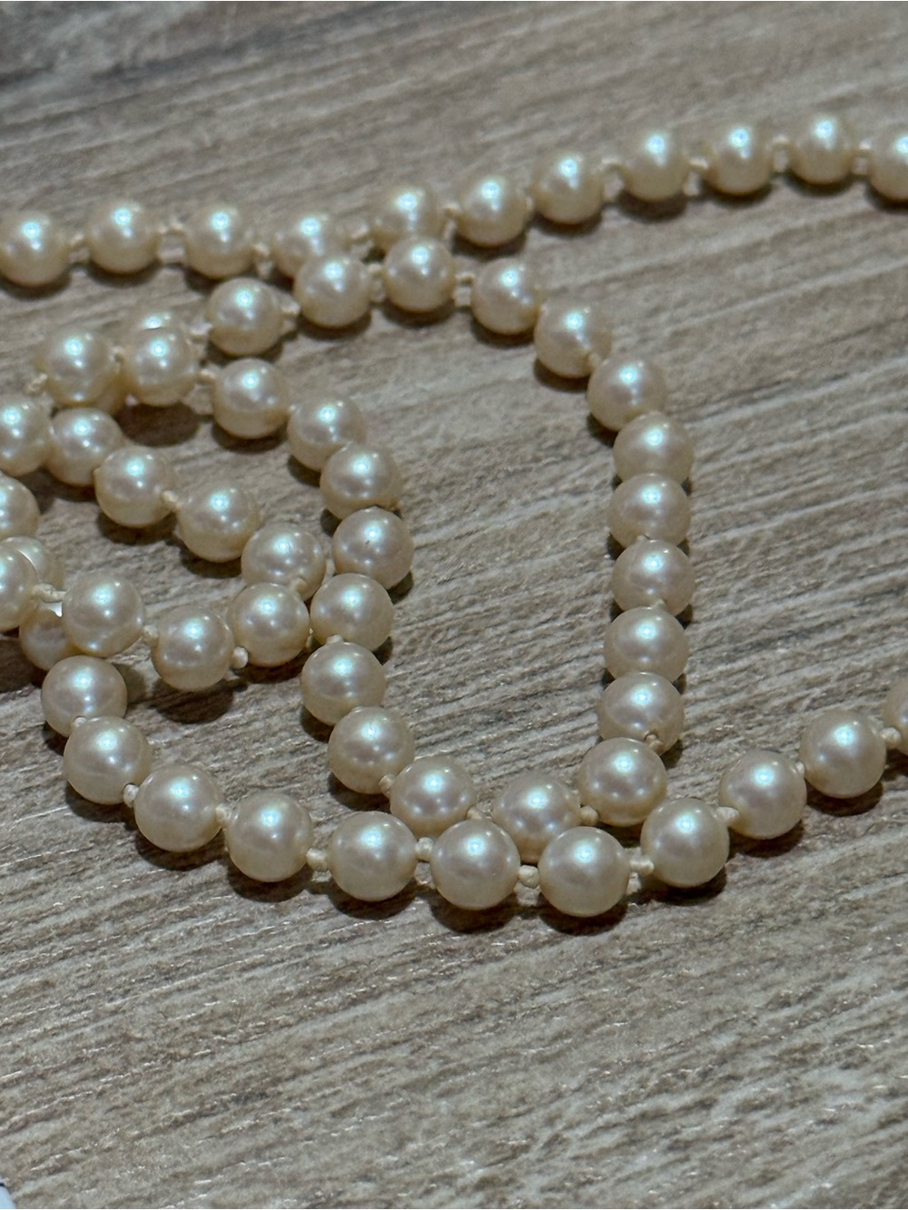 Vintage Pearl Necklace Strand Cream 26” - Picture 4 of 11